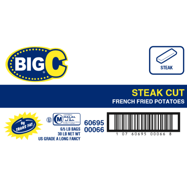 Frozen Big C - Steak Cut French Fries - 6/5 lbs