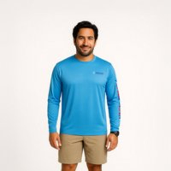 Magellan Outdoors Men's Casting Crew Print Long Sleeve Fishing Shirt, L