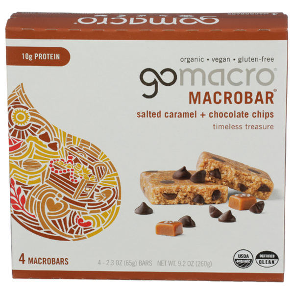 Gomacro Organic Salted Caramel Chocolate Chip Bars 4 Pack