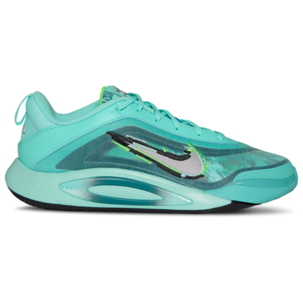 Nike Kids' Grade School A'One Basketball Shoes, Size 4, Medium/D - Silver/Turquoise
