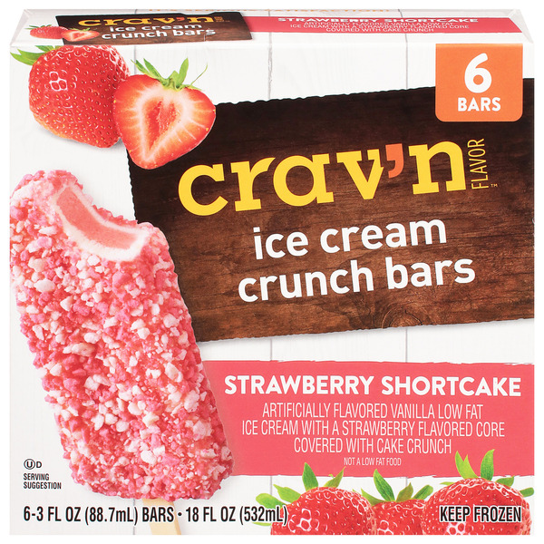 Crav'n Flavor Ice Cream Crunch Bars, Strawberry Shortcake Same-Day