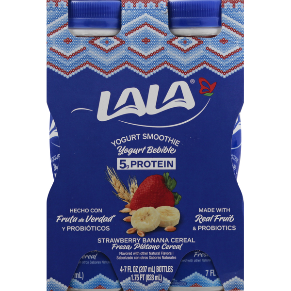 Lala Strawberry Banana Cereal Yogurt Smoothie with Probiotics (7 fl oz