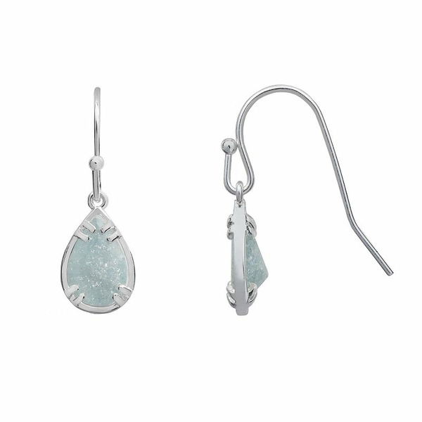 LC Lauren Conrad Crackle Cubic Zirconia Drop Earrings - Silver Tone