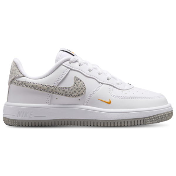 Nike Girls' Air Force 1 Low Preschool Shoe, Size 1.5 - White/Orange/Grey