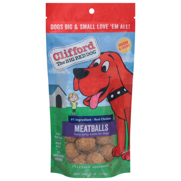 Clifford the Big Red Dog Treats for Dogs, Meatballs Same-Day