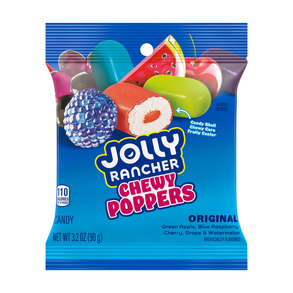 JOLLY RANCHER Chewy Poppers Original Fruit Flavored Candy Bag, 3.2 oz