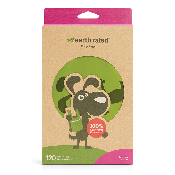 Earth Rated Lavender Dog Waste Bags with Handles