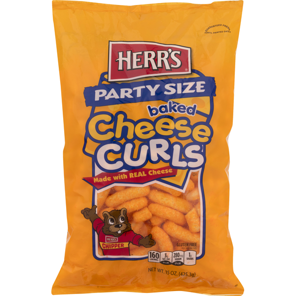Herr's Cheese Curls, Baked, Gluten Free, Party Size (15 oz) Instacart
