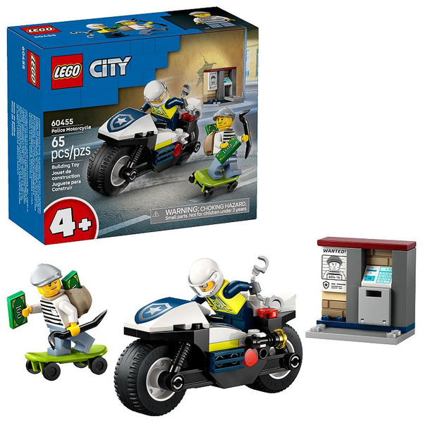 LEGO City Police Motorcycle Chase Building Toy