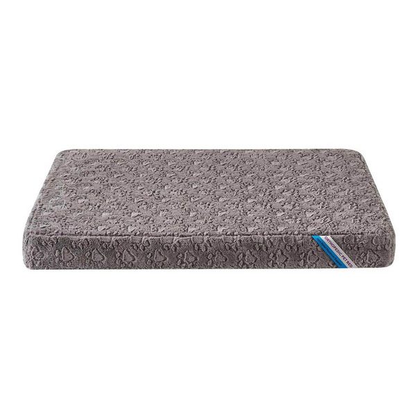 Play On Orthopedic Fur Paw Print Napper Dog Bed, Large - Grey