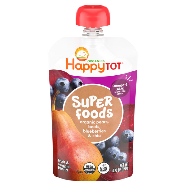 Happy Tot Organics Superfoods Stage 4 Organic Pears, Beets