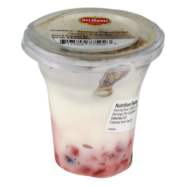 Del Monte Strawberry / Blueberry Yogurt Parfait (6.5 oz) Instacart