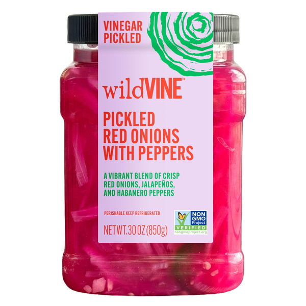 Wildvine Pickled Red Onions with Peppers, 30 oz