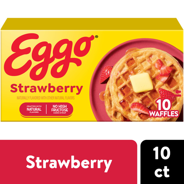 Eggo Strawberry Waffles, Breakfast Food, Easy Breakfast, 10 Count