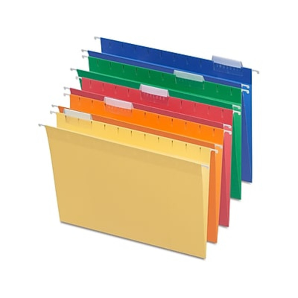 TRU RED TR875411 5-Tab, Letter Size, Assorted Colors Hanging File Folders