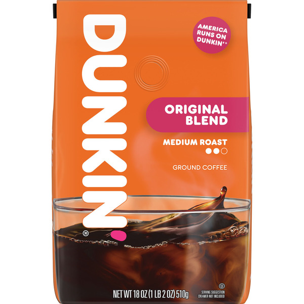 Dunkin' Dunkin’ Original Blend Medium Roast Ground Coffee, 18 Oz. Bag