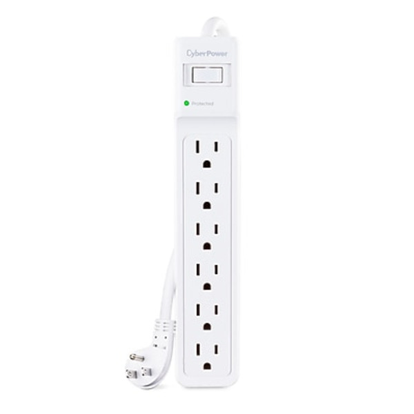 CyberPower B604 Essential 6-Outlet Surge Protector - White