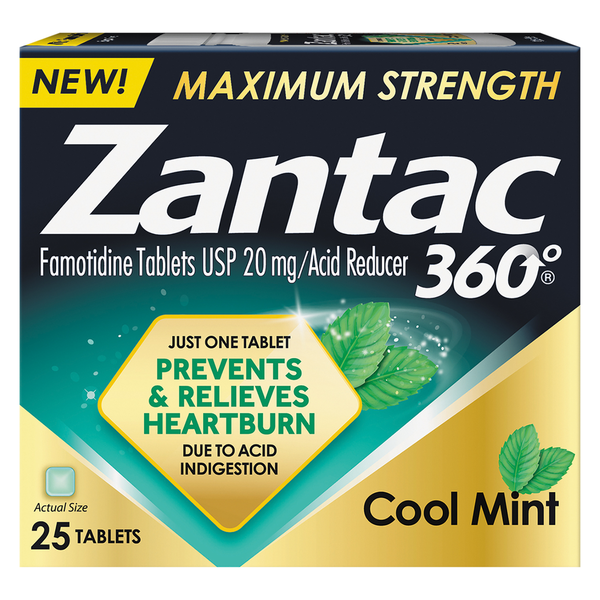 Zantac 360 Acid Reducer, Maximum Strength, 20 mg, Tablets, Cool