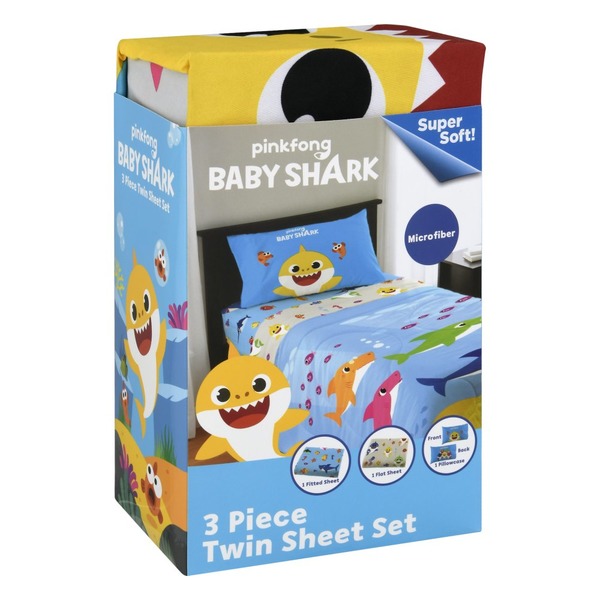baby shark twin sheet set