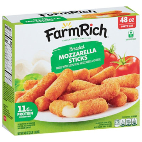 Farm Rich Breaded Mozzarella Cheese Sticks, Frozen