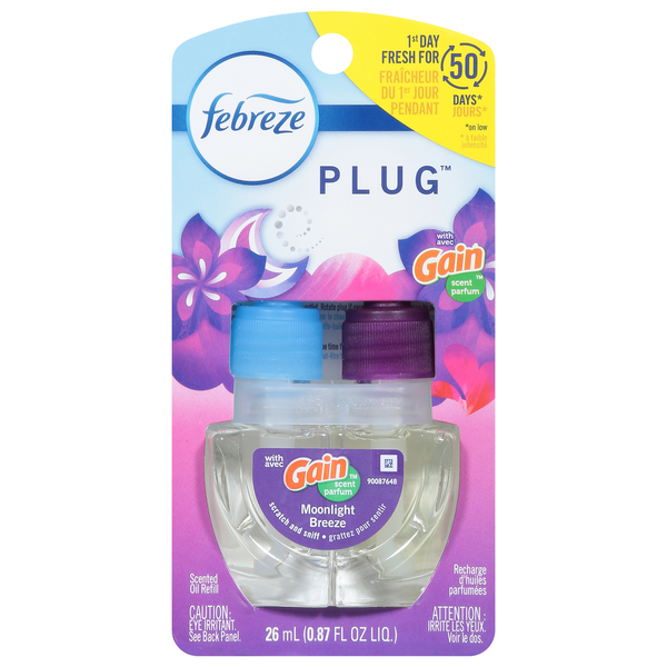 Febreze PLUG Air Freshener Refill, Gain Moonlight Breeze Scent