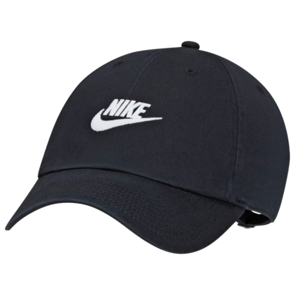 Nike Club Unstructured Futura Wash Strapback Hat - Black & White - FB5368 011