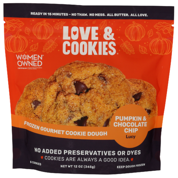 Love&Cookies Lucy, Pumpkin Chocolate Chip, Frozen Cookie Dough
