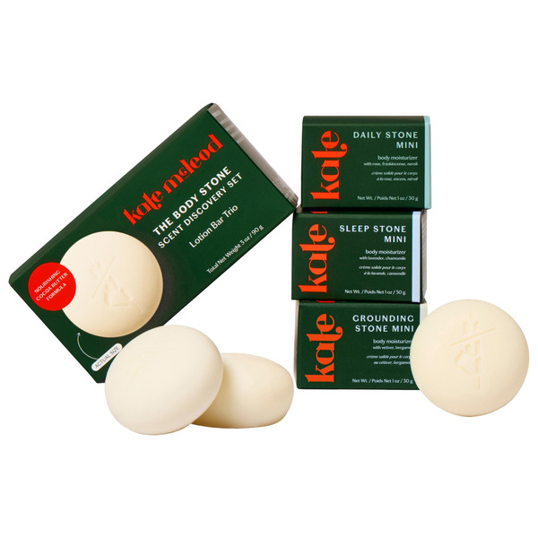 Kate McLeod The Body Stone Scent Discovery Trio of Mini Moisturizing Lotion Bars