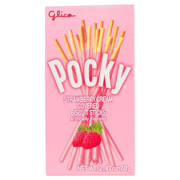 Pocky - Strawberry Cream Covered Biscuit Sticks - 10Ct