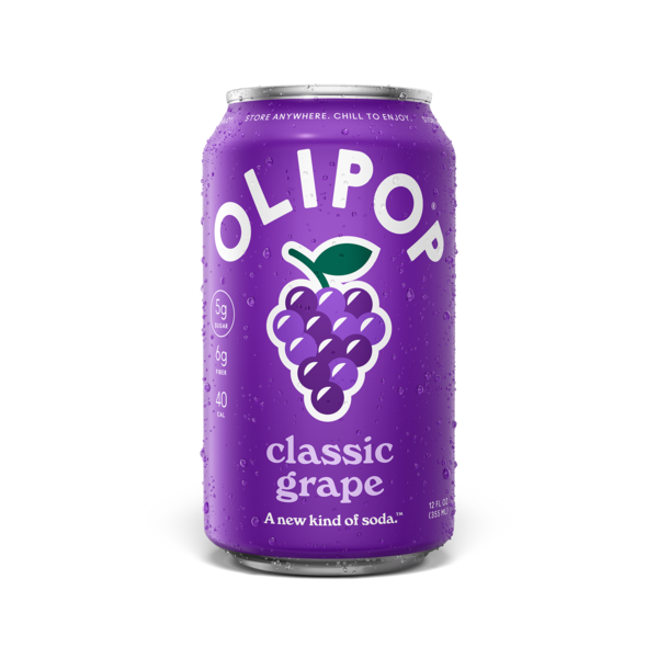 OLIPOP Prebiotic Soda, Classic Grape, Shelf Stable