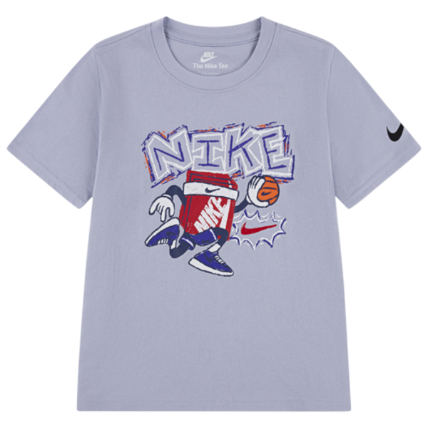Nike Boys' Chalky Boxy Bball T-Shirt, Size 7 - Purple/Purple
