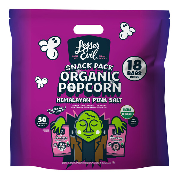 LesserEvil Organic Popcorn, Halloween Snack Pack Same-Day Delivery