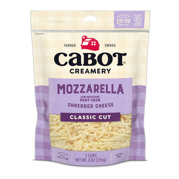 Cabot Shredded Part-Skim Mozzarella Cheese, 8 oz Same-Day Delivery