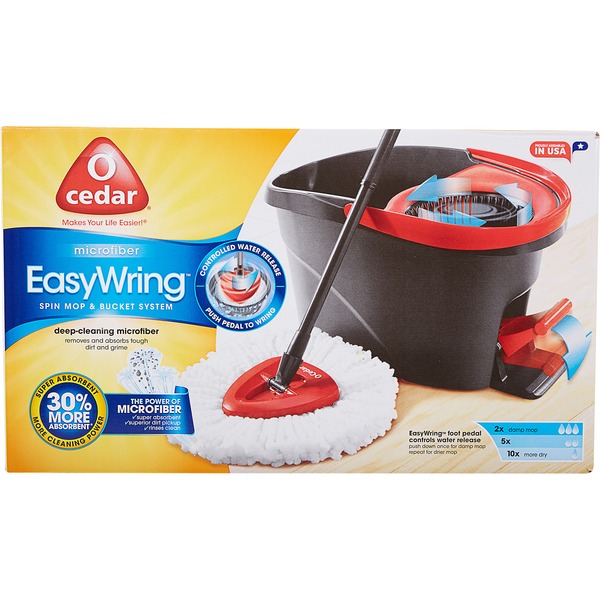 Mops & Brooms O Cedar Easy Wring Spin Mop & Bucket System with 3 Extra