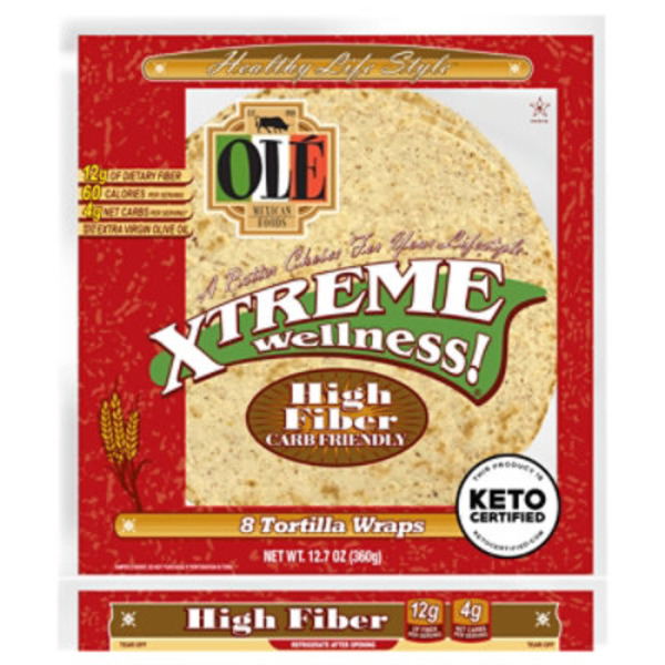 Ole Xtreme Wellness High Fiber Flour Tortillas, Keto Certified