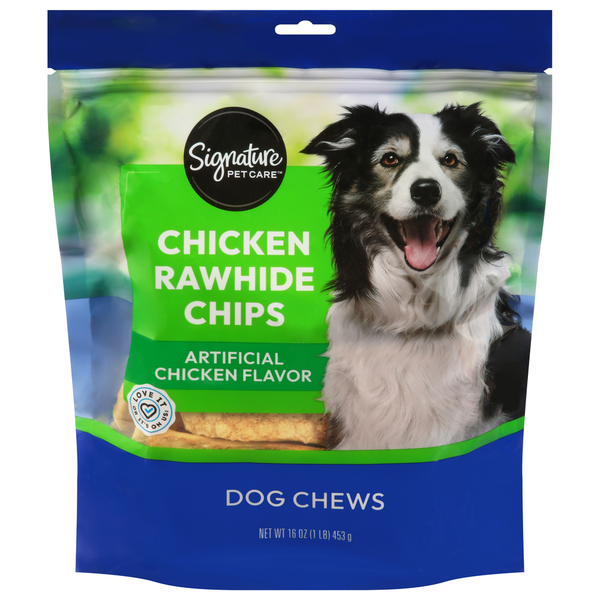 Signature Pet Rawhide Chips Chicken Flavor Dog Chews
