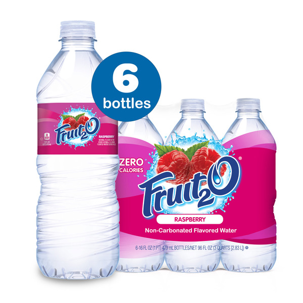 Fruit 2 O Raspberry Flavored Water, 6 Count, 16 FL OZ Bottles Same