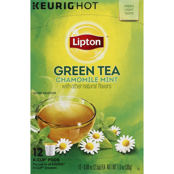 Lipton Green Tea, Chamomile Mint, K-Cup Pods Same-Day Delivery or