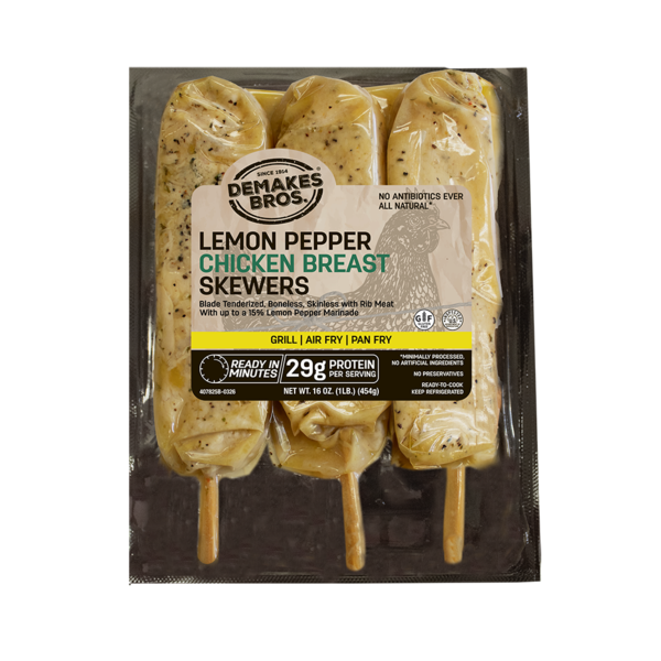 Demakes Bros. Lemon Pepper Chicken Breast Skewers Same-Day