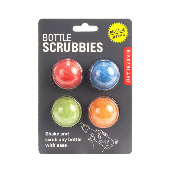 Kikkerland Bottle Scrubbies, 3/4 x 1-3/8 in
