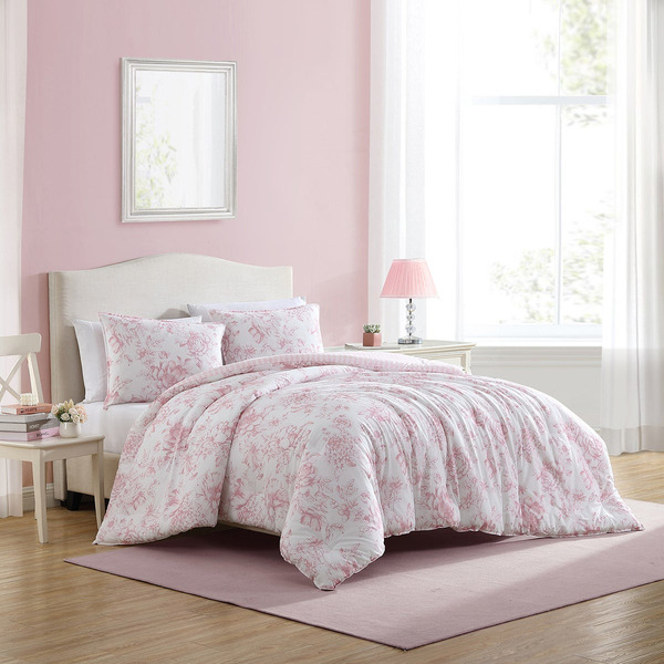 Laura Ashley Delphine Comforter Bedding Set - Pink
