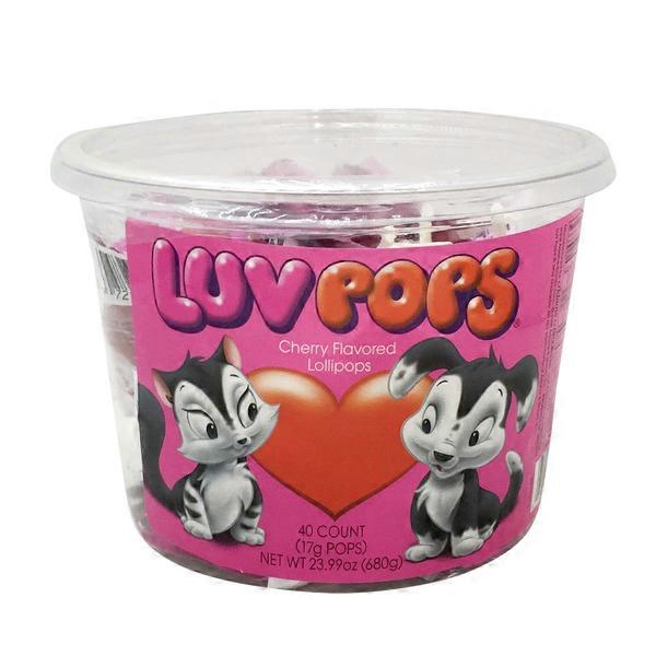 Luv Pops Intense Cherry Flavored Lollipops