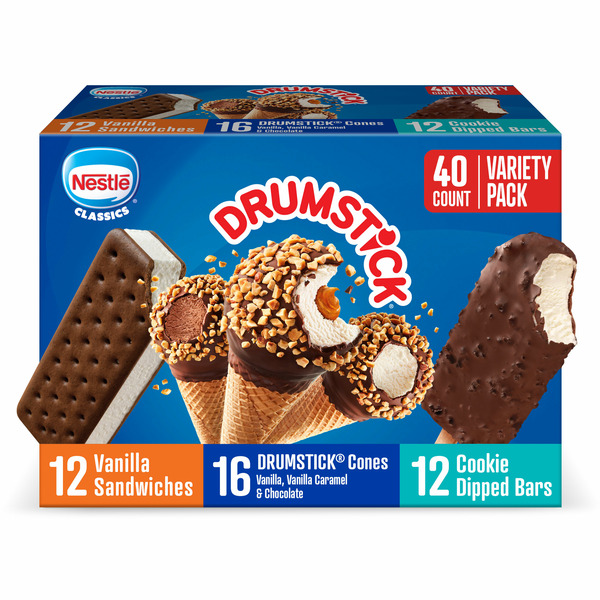 Nestle Vanilla Sandwich, Vanilla Cone, Cookie Dipped Bar Variety