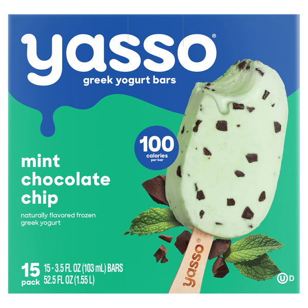 Yasso Mint Chocolate Chip Frozen Greek Yogurt bars, 15-count Same