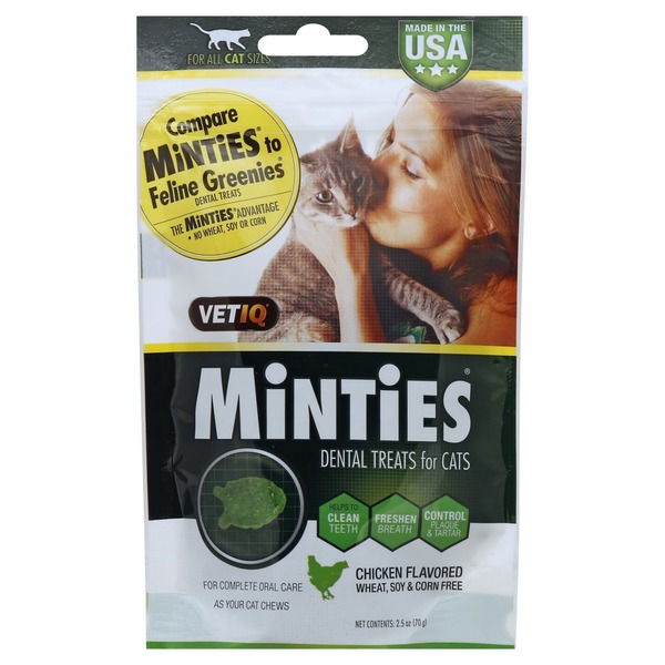 Vet IQ Dental Treats, for Cats, Minties, Chicken Flavored (2.5 oz