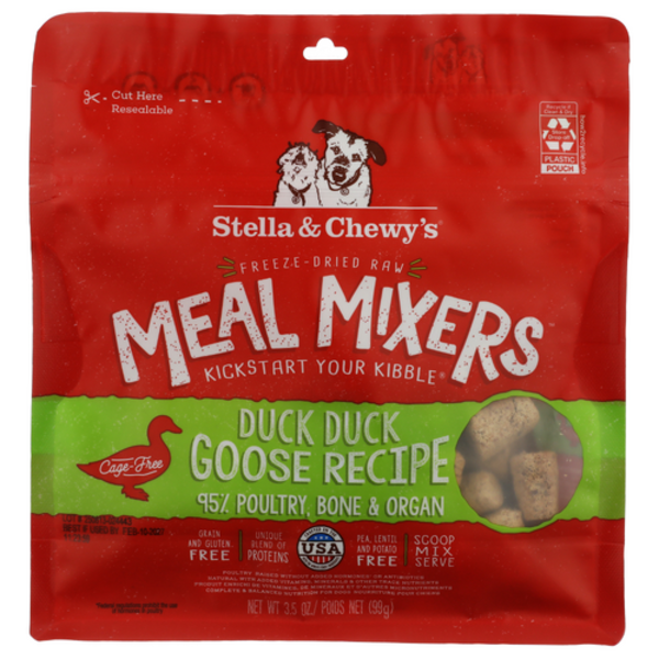 Stella And Chewys Duck Duck Goose Recipe Freeze-Dried Raw Meal Mixers Dog Food