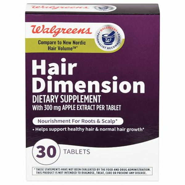 Walgreens Walgreens Hair Dimension Nourishment For Roots & Scalp Dietary Supplement Tablets Same