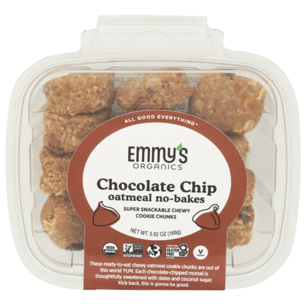 Emmy's Organics Organic Chocolate Chip Oatmeal No-Bakes Chewy Cookie Chunks