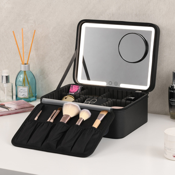 Remi Travel LED Makeup Mirror Case - Black