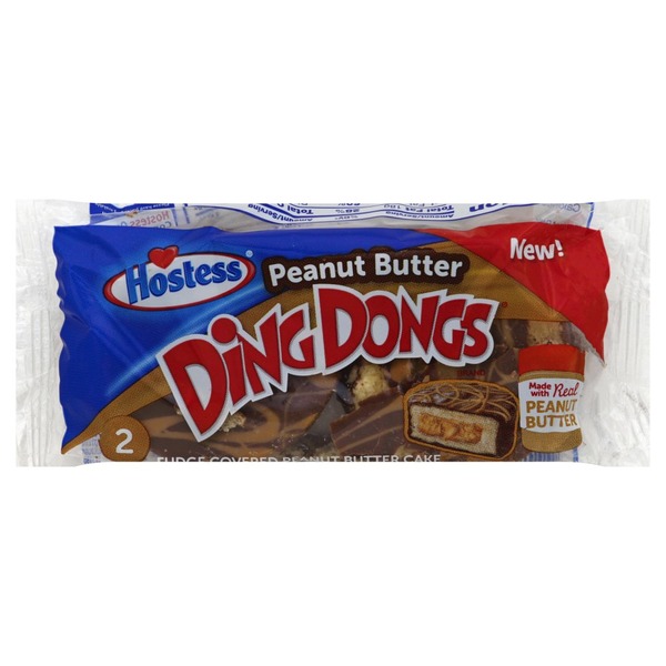 Hostess Peanut Butter Cake, Fudge Covered, with Peanut Butter Creamy